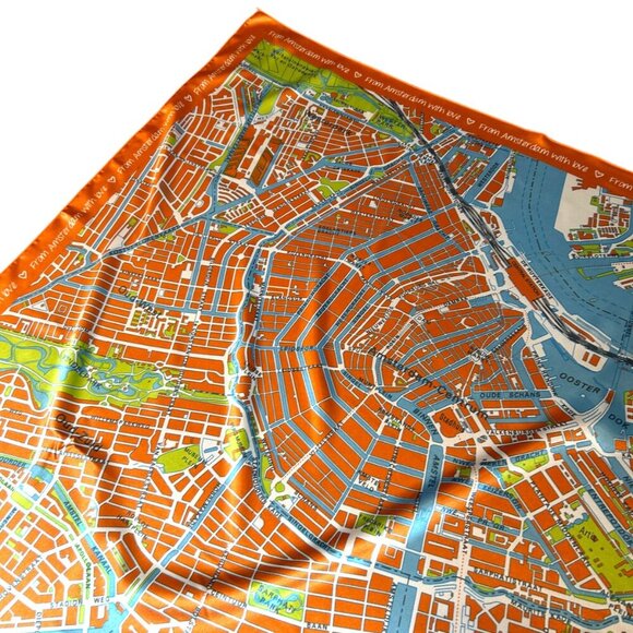 Collectible Amsterdam Street Map Souvenir Square Scarf - Picture 6 of 12